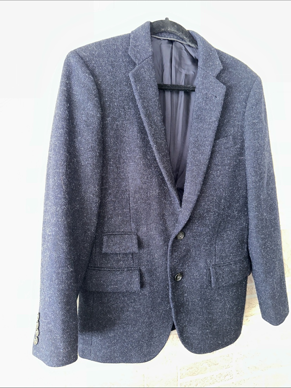 J. Crew Ludlow 100% Wool Yorkshire Tweed Moon English Blazer Navy Blue - Picture 2 of 7